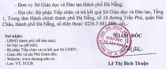 Sở Giáo dục và Đào tạo TP.Đà Nẵng tuyển dụng giáo viên năm học 2020-2021
