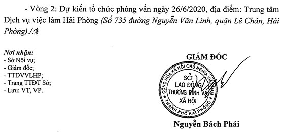 Trung tâm Dịch vụ việc làm Hải Phòng tuyển dụng viên chức năm 2020
