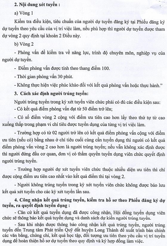 Trung tâm Phát triển quỹ đất huyện Long Thành, Đồng Nai tuyển dụng viên chức đợt 2 năm 2020