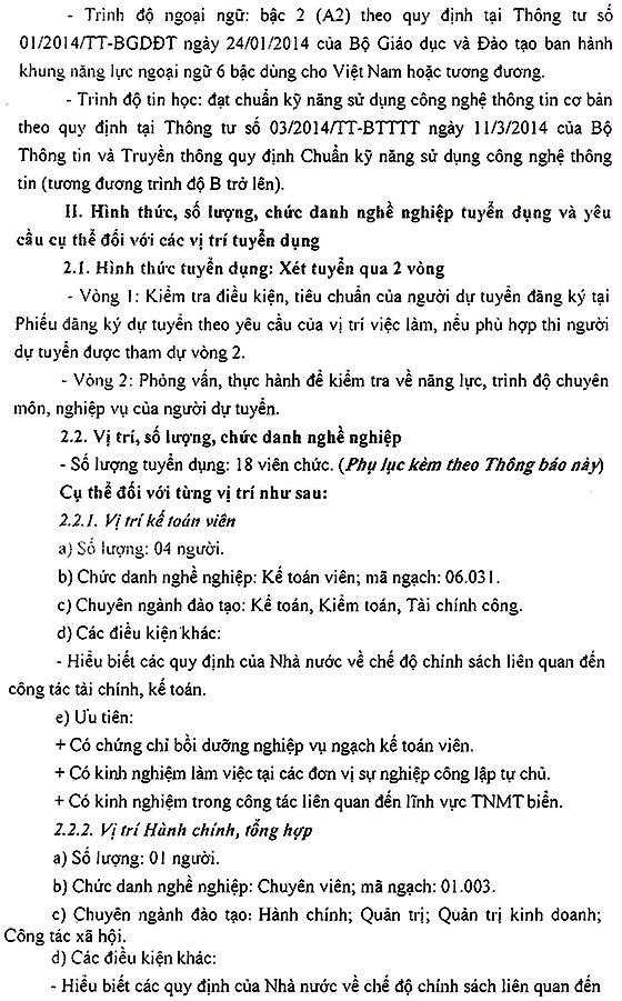 Trung tâm Quy hoạch và Điều tra tài nguyên - môi trường biển khu vực phía Nam tuyển dụng viên chức năm 2020