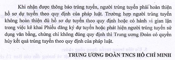 Trung ương Đoàn TNCS Hồ Chí Minh tuyển dụng công chức năm 2020