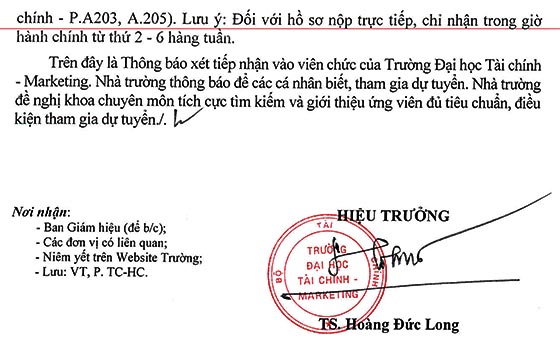 Trường Đại Học Tài Chính - Marketing, TP. Hồ Chí Minh tiếp nhận giảng viên năm 2020