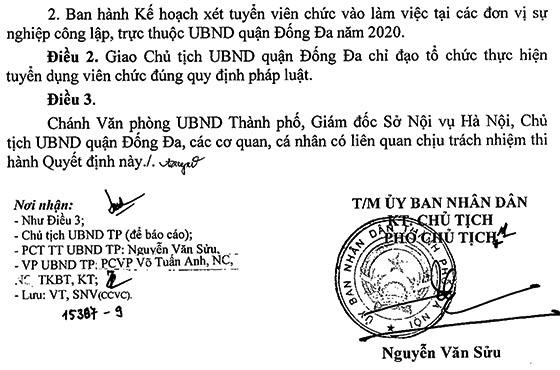 UBND quận Đống Đa, TP.Hà Nội xét tuyển viên chức năm 2020