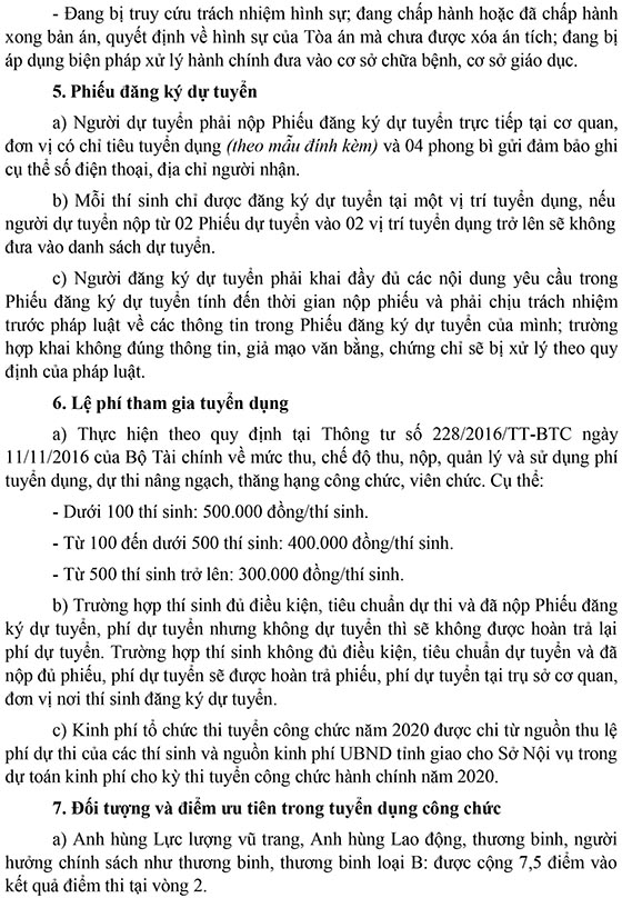 UBND tỉnh Bình Thuận tuyển dụng công chức năm 2020