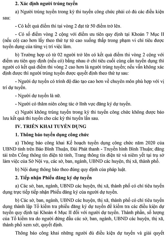 UBND tỉnh Bình Thuận tuyển dụng công chức năm 2020