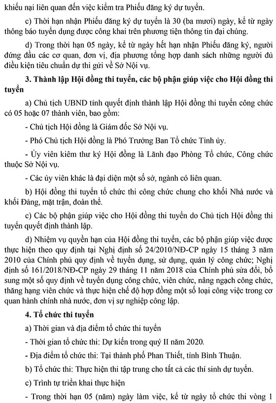 UBND tỉnh Bình Thuận tuyển dụng công chức năm 2020