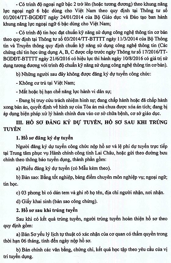 UBND tỉnh Lai Châu thi tuyển công chức năm 2020