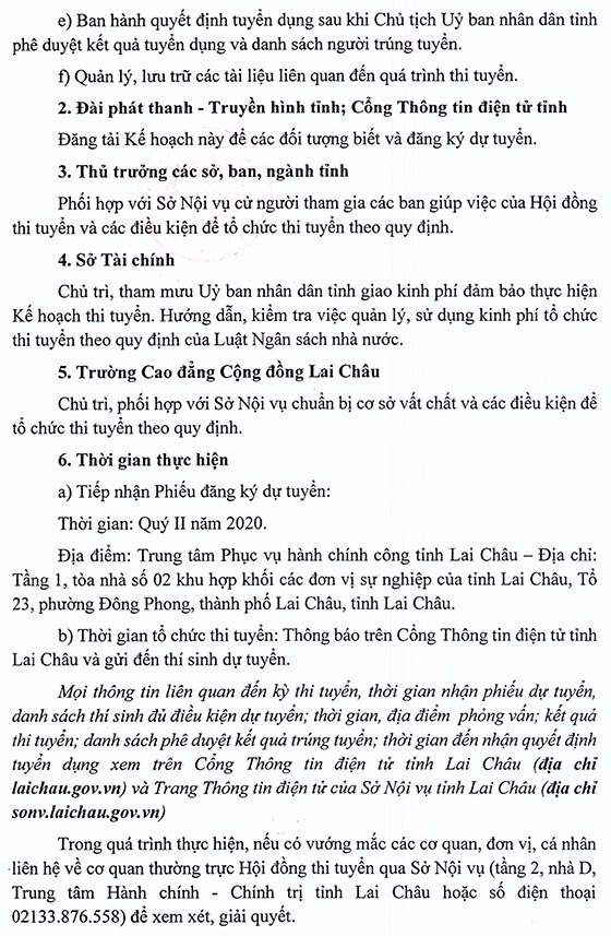 UBND tỉnh Lai Châu thi tuyển công chức năm 2020