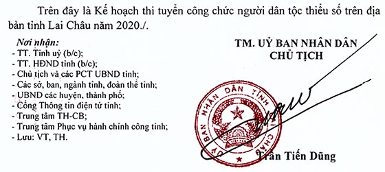 UBND tỉnh Lai Châu thi tuyển công chức năm 2020
