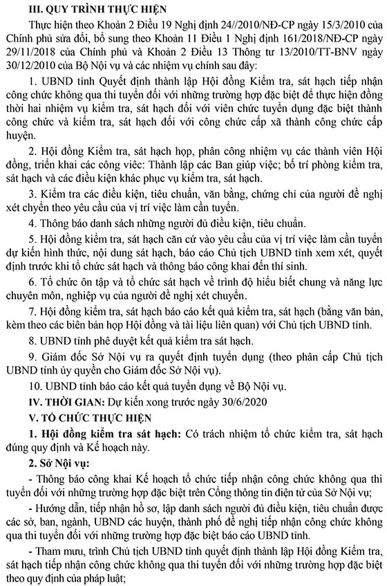 UBND tỉnh Nam Định tiếp nhận công chức năm 2020