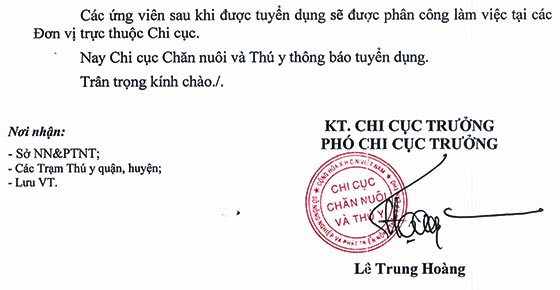 Chi cục Chăn nuôi Và Thú y TP.Cần Thơ tuyển dụng viên chức đợt 1 năm 2020