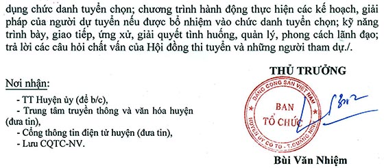 Cơ quan Tổ chức - Nội vụ huyện Cô Tô, Quảng Ninh thi tuyển công chức năm 2020