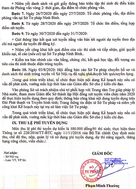 Sở Tư pháp tỉnh Ninh Bình tuyển dụng viên chức năm 2020