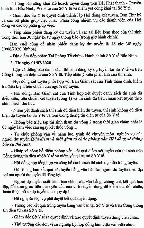 Sở Y tế tỉnh Bắc Ninh tuyển dụng viên chức năm 2020