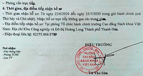 Trường Cao đẳng Bách khoa Việt Nam tuyển dụng viên chức năm 2020