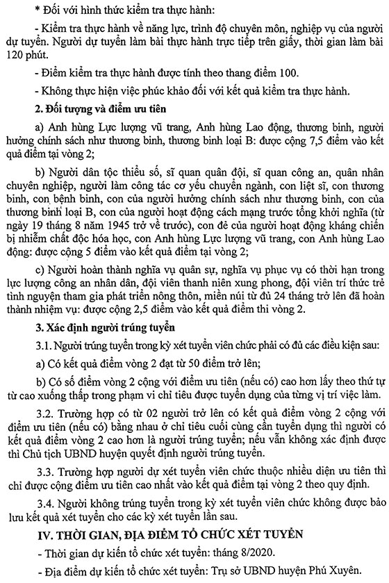 UBND huyện Phú Xuyên, TP.Hà Nội tuyển dụng viên chức năm 2020