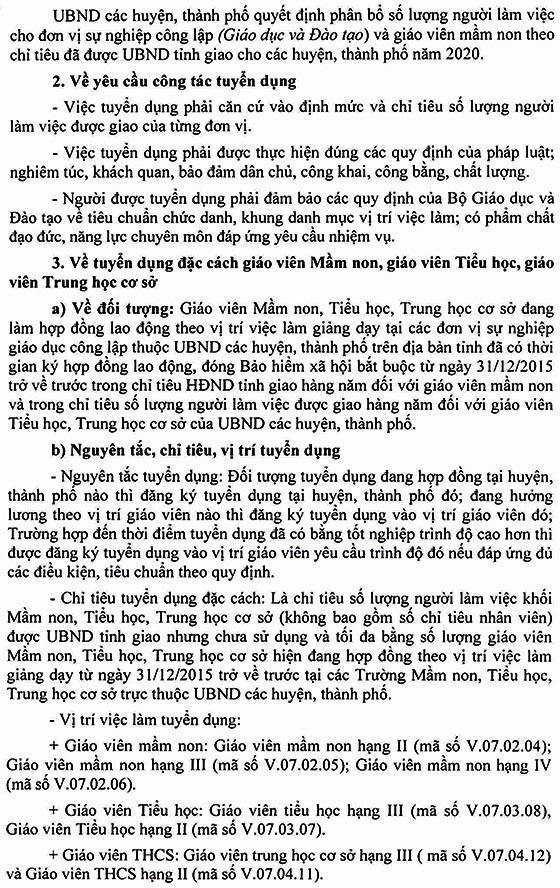 UBND tỉnh Vĩnh Phúc tuyển dụng đặc cách giáo viên năm 2020