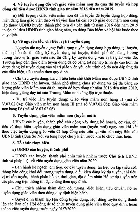 UBND tỉnh Vĩnh Phúc tuyển dụng đặc cách giáo viên năm 2020