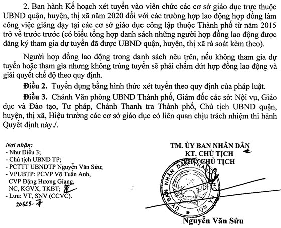 UBND TP.Hà Nội tuyển dụng giáo viên năm 2020