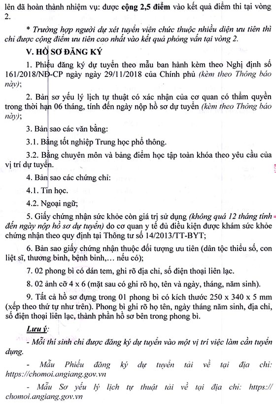 Ban QLDA ĐTXD huyện Chợ Mới, An Giang tuyển dụng viên chức năm 2020 