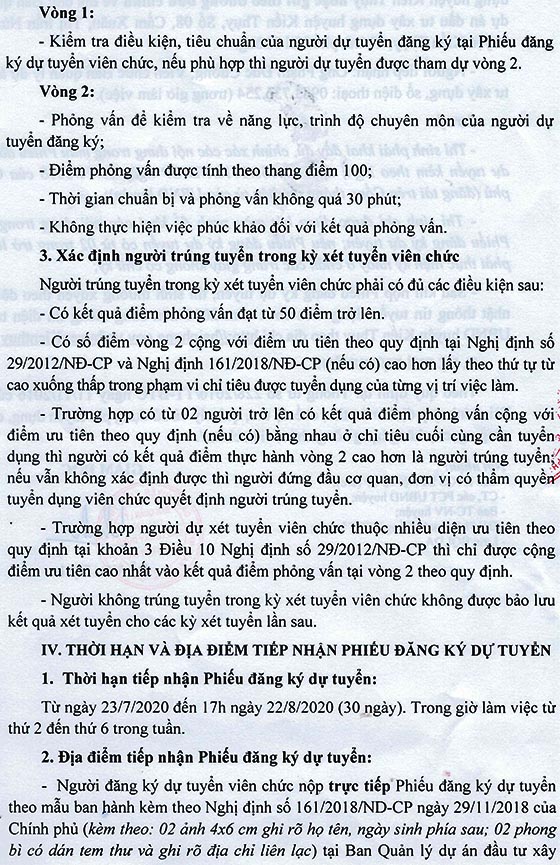 Ban quản lý dự án đầu tư xây dựng huyện Kiến Thụy, TP.Hải Phòng tuyển dụng viên chức năm 2020