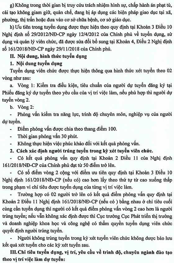 Cục Phát triển thị trường và doanh nghiệp khoa học và công nghệ tuyển dụng viên chức năm 2020