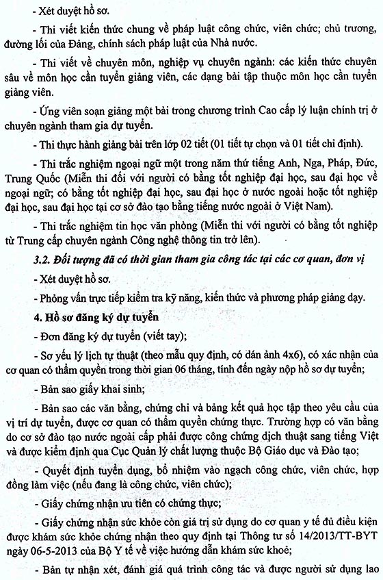 Học viện Chính trị khu vực IV, TP.Cần Thơ tuyển dụng giảng viên năm 2020