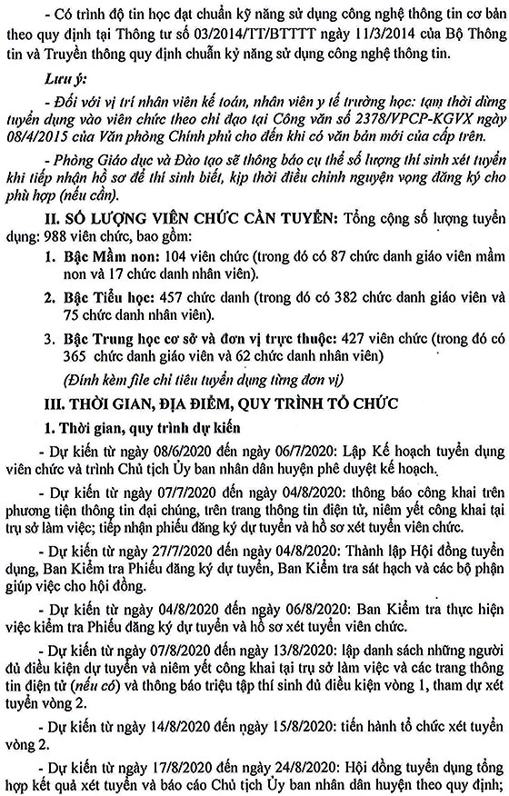 Phòng Giáo dục và Đào tạo huyện Hóc Môn, TP.HCM tuyển dụng viên chức năm học 2020 – 2021