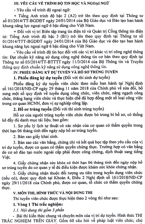 Trung tâm Thông tin, Bộ Lao động – Thương binh và Xã hội tuyển dụng viên chức năm 2020