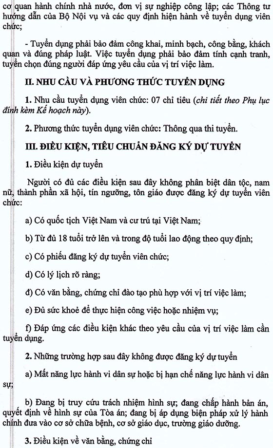 Trung tâm Xúc tiến Đầu tư - Sở Kế hoạch và Đầu tư Bình Định tuyển dụng viên chức năm 2020 