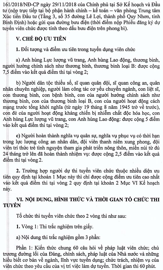 Trung tâm Xúc tiến Đầu tư - Sở Kế hoạch và Đầu tư Bình Định tuyển dụng viên chức năm 2020 