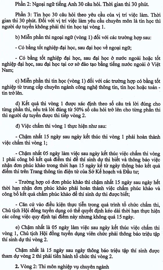Trung tâm Xúc tiến Đầu tư - Sở Kế hoạch và Đầu tư Bình Định tuyển dụng viên chức năm 2020 