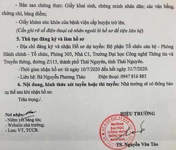 Trường Đại học Công nghệ Thông tin và Truyền thông - ĐH Thái Nguyên tuyển dụng giảng viên năm 2020