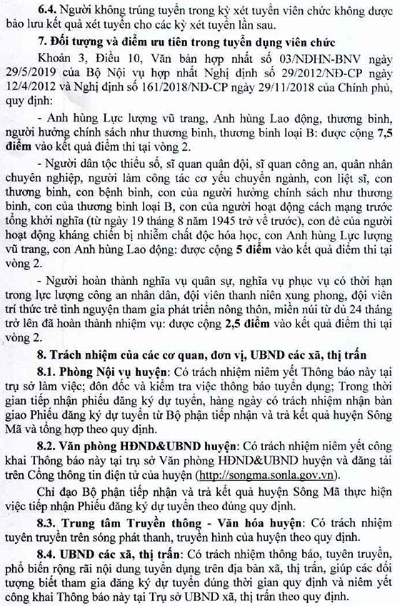 UBND huyện Sông Mã, Sơn La tuyển dụng viên chức giáo dục năm 2020