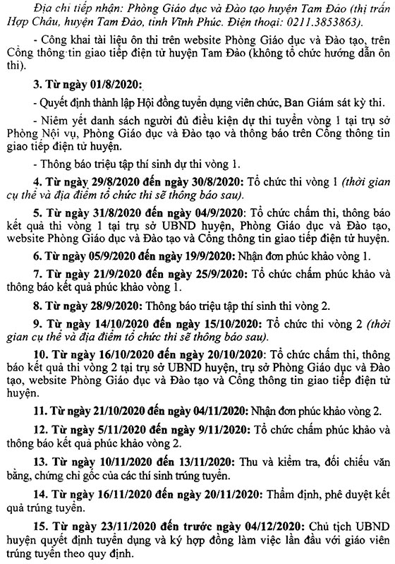 UBND huyện Tam Đảo, Vĩnh Phúc tuyển dụng giáo viên mầm non năm 2020
