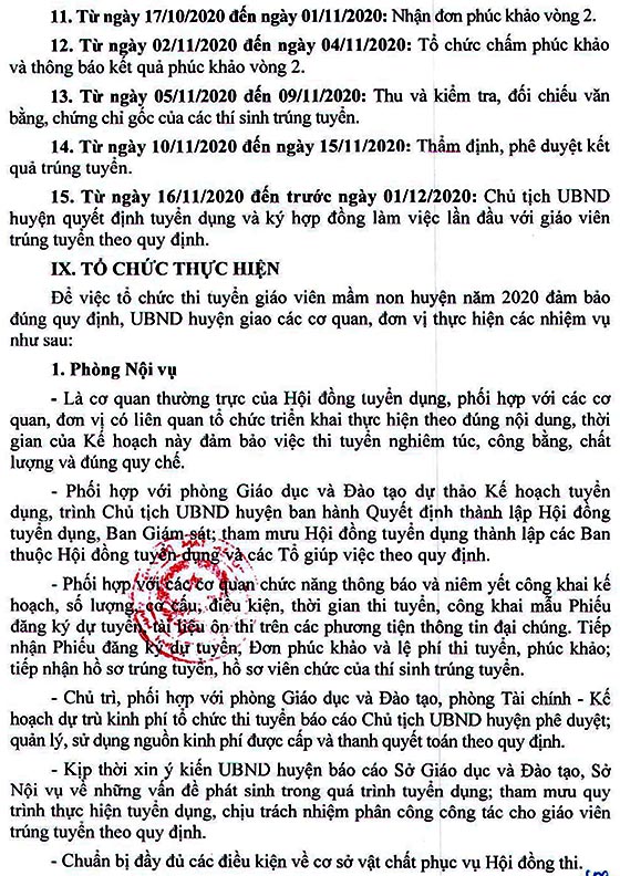 UBND huyện Tam Dương, Vĩnh Phúc tuyển dụng giáo viên mầm non năm 2020