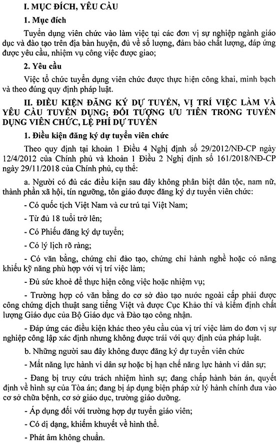 UBND huyện Xuân Lộc, Đồng Nai tuyển dụng viên chức giáo dục năm học 2020-2021