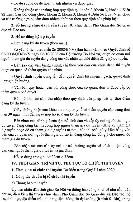 UBND tỉnh Bình Dương thi tuyển chức danh Phó Giám đốc Sở Giáo dục và Đào tạo năm 2020