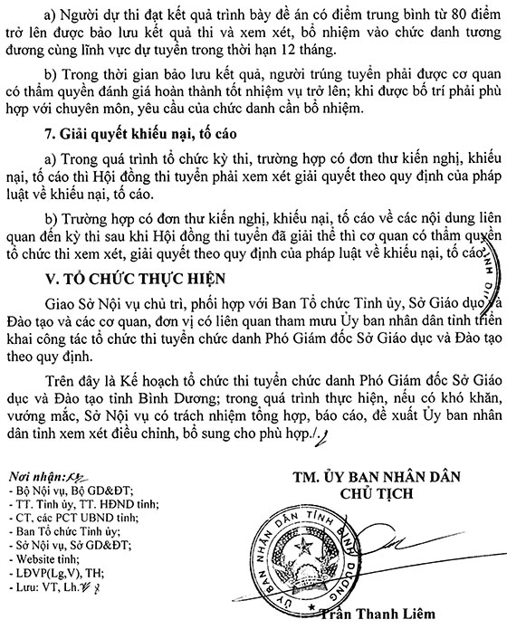 UBND tỉnh Bình Dương thi tuyển chức danh Phó Giám đốc Sở Giáo dục và Đào tạo năm 2020