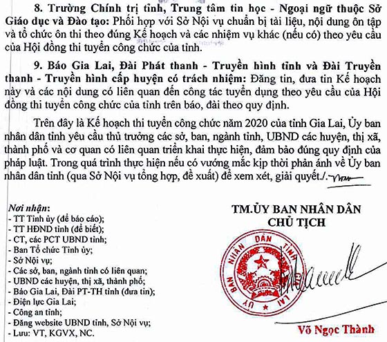 UBND tỉnh Gia Lai tuyển dụng công chức năm 2020