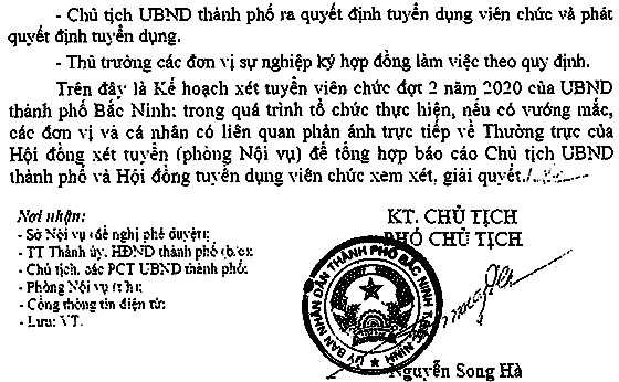 UBND TP.Bắc Ninh xét tuyển viên chức đợt 2 năm 2020