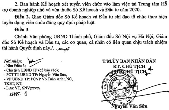 UBND TP.Hà Nội tuyển dụng viên chức năm 2020
