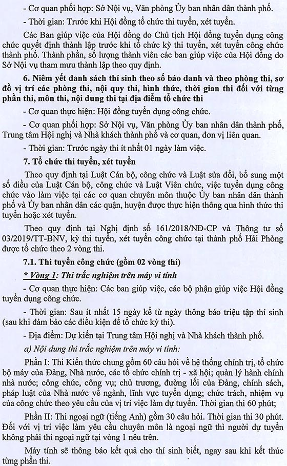 UBND TP.Hải Phòng tuyển dụng công chức năm 2020