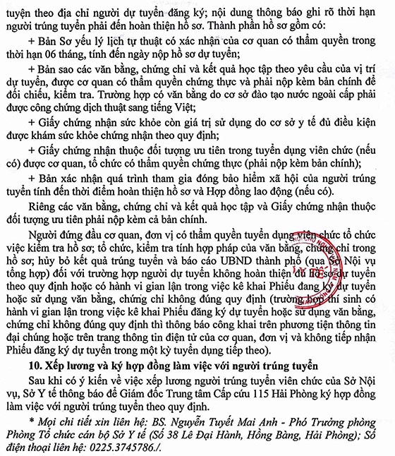 Sở Y tế Hải Phòng tuyển dụng viên chức năm 2020
