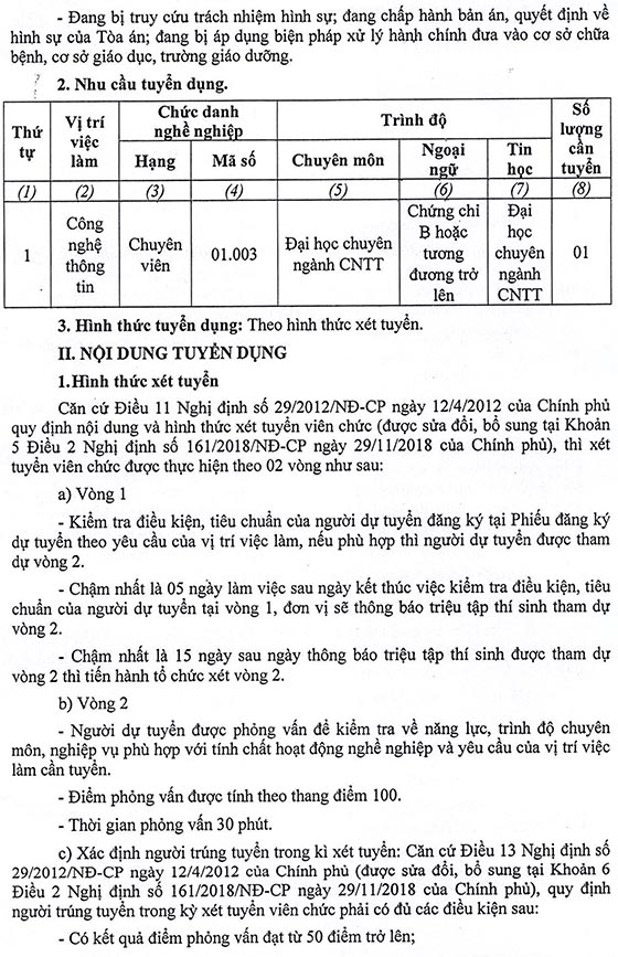 Trung tâm CNTT và Truyền thông tỉnh Đồng Nai tuyển dụng viên chức năm 2020