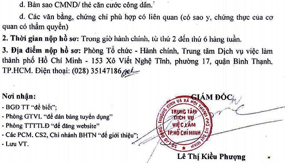Trung tâm Dịch vụ việc làm TP.HCM tuyển dụng giáo viên thỉnh giảng năm 2020