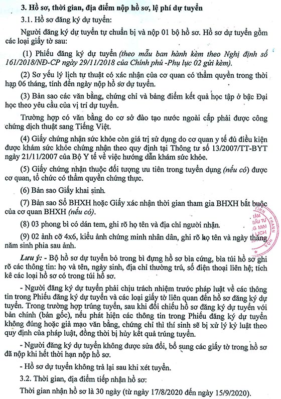 Trung tâm Xúc tiến Đầu tư, Thương mại và Du lịch Thanh Hóa thông báo tuyển dụng viên chức năm 2020
