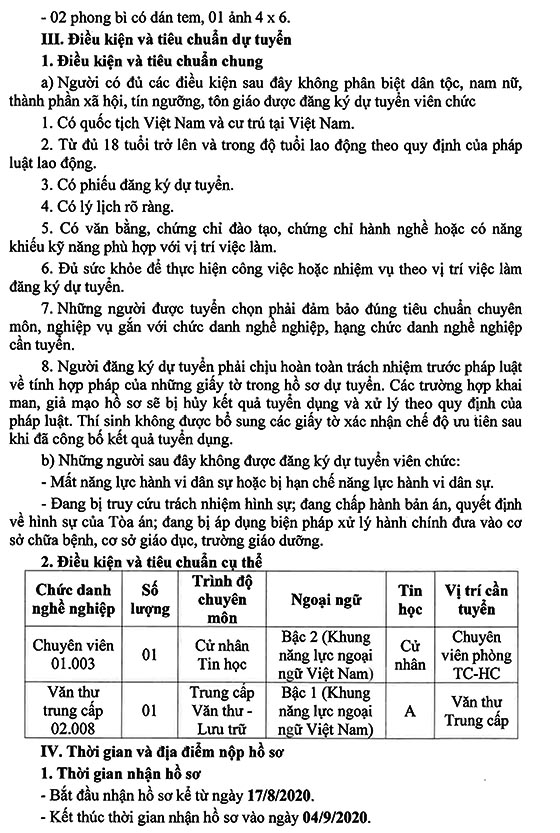 Trung tâm xúc tiến Đầu tư, Thương mại và Du lịch tỉnh Lâm Đồng tuyển dụng viên chức năm 2020