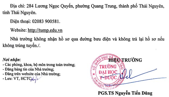 Trường Đại học Y - Dược, Đại học Thái Nguyên tuyển dụng lao động hợp đồng năm 2020