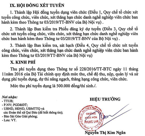 Trường Mầm non Phong Lan, Bình Chánh, TP.HCM tuyển dụng viên chức năm học 2020-2021